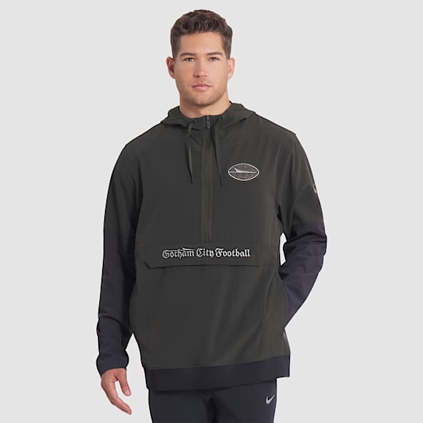 New York Jets Rivalries Collection Sideline Anorak Chamarra Nike de la NFL con gorro de medio cierre para hombre
