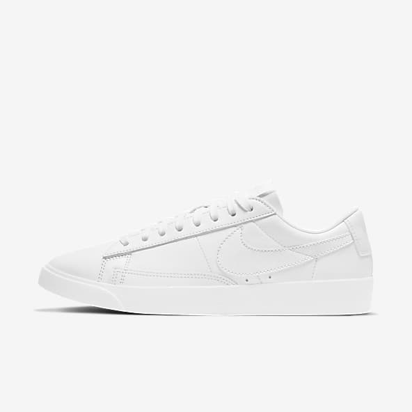 leather nike shoes white