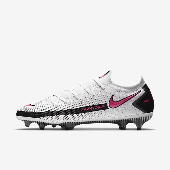 pink and white nike soccer cleats
