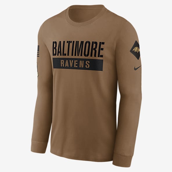 Women's Nike Brown Baltimore Ravens 2023 Salute to Service Pullover Hoodie Size: Medium