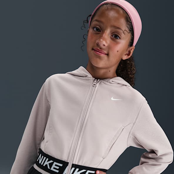 Nike Pro Fleece Big Kids' (Girls') Dri-FIT Full-Zip Hoodie