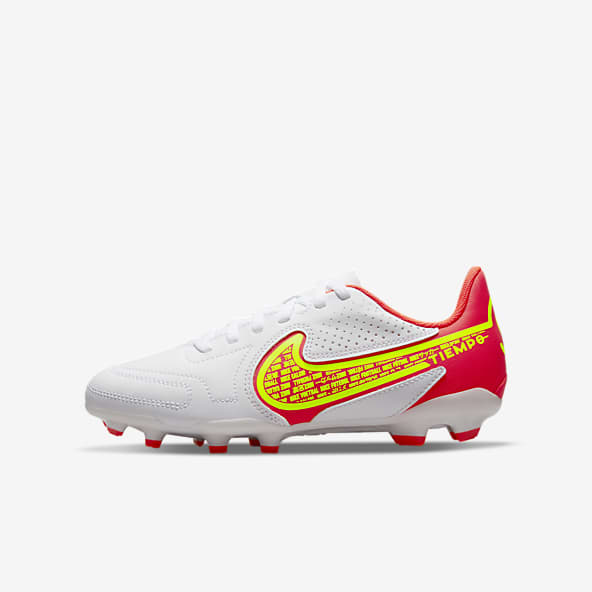 white nike soccer cleats with rainbow stripe