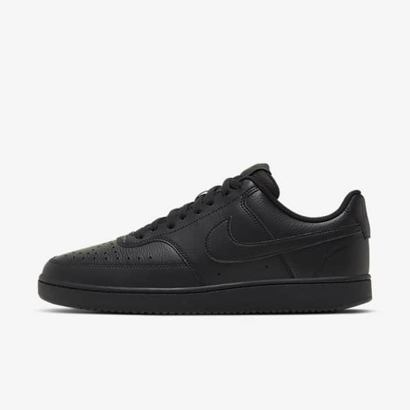 nike all leather black shoes