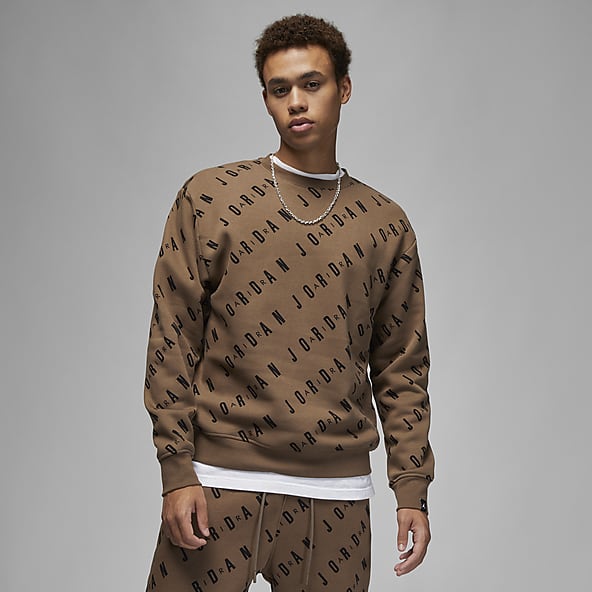jordan jumpman air all over print camo fleece crew