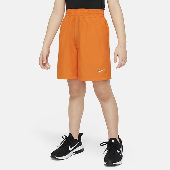 Kids Orange Training Gym Shorts. Nike