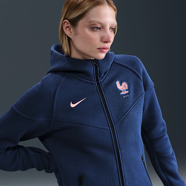 FFF Tech Windrunner Nike voetbalhoodie van fleece met rits voor dames