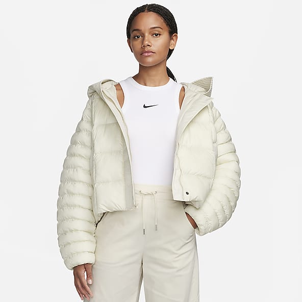 City Therma FIT Faux Fur Puffer Jacket in White - Nike