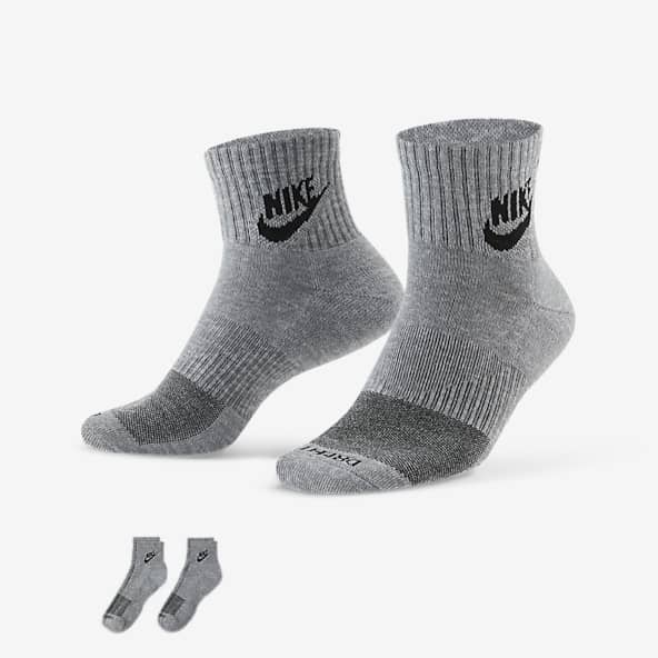 Block Colour Nike Socks Sports Crew Socks, Quarter Ankle Style