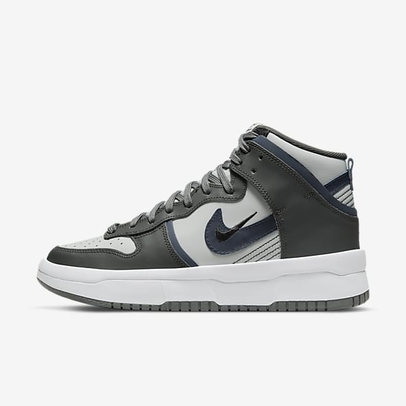 nike black and white high top shoes