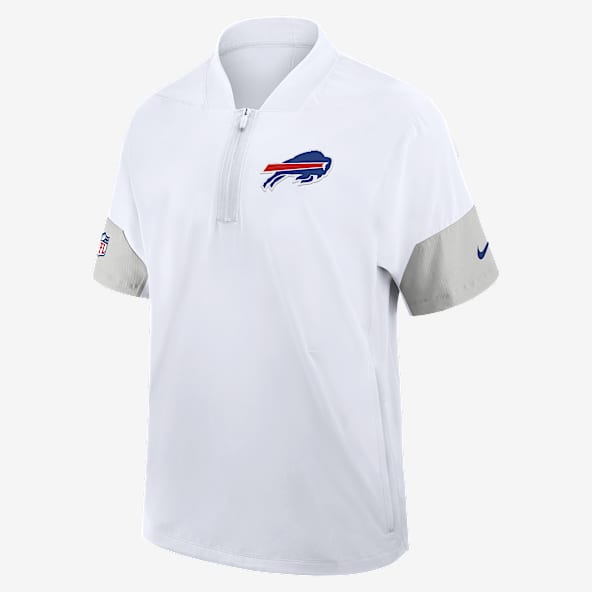Buffalo Bills Sideline Coach Men's Nike NFL 1/2-Zip Short-Sleeve Hooded Jacket
