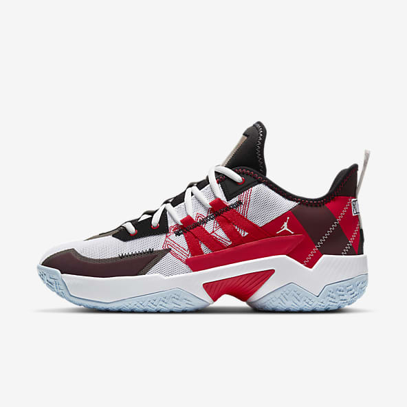 red air jordan basketball shoes