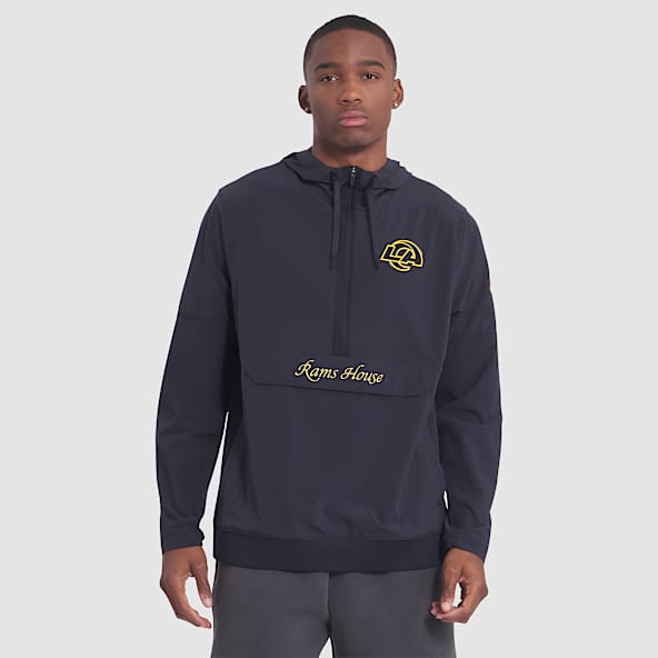 Los Angeles Rams Rivalries Collection Sideline Anorak Chamarra Nike de la NFL con gorro de medio cierre para hombre
