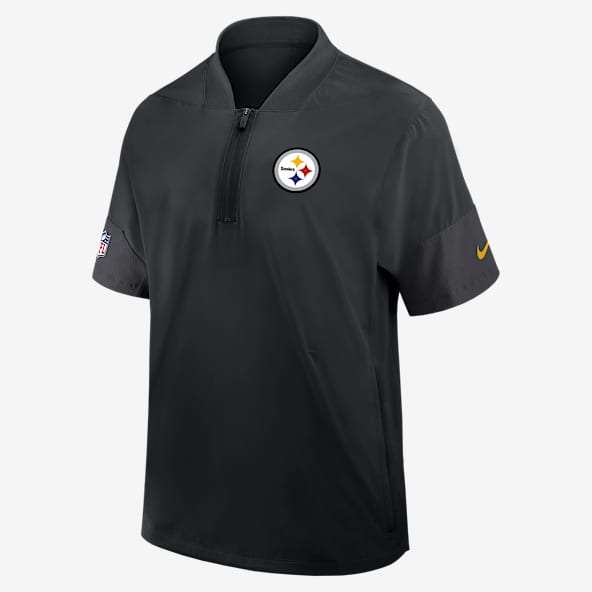 Pittsburgh Steelers Sideline Coach Men's Nike NFL 1/2-Zip Short-Sleeve Hooded Jacket