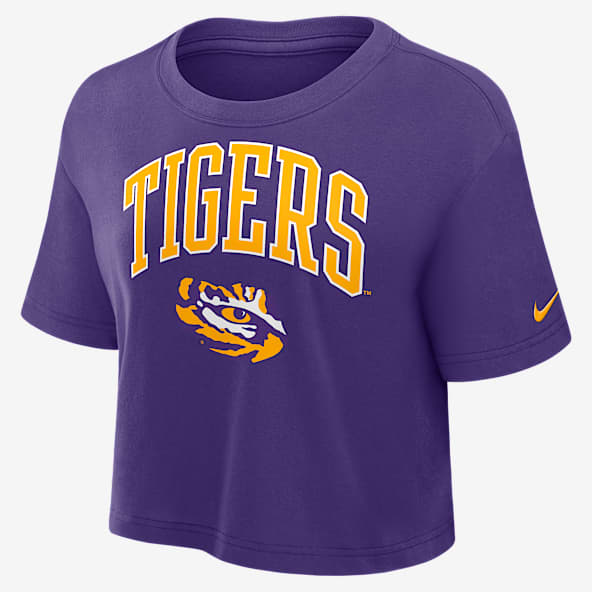 LSU Athletic Prep Arch Women's Nike Dri-FIT College Cropped T-Shirt