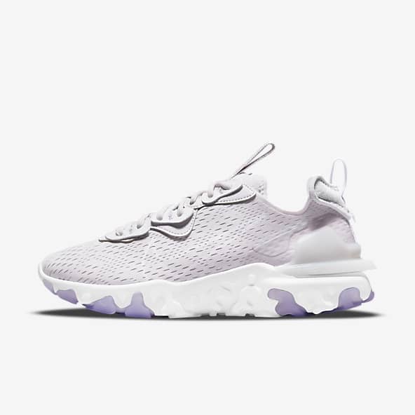 white and purple trainers