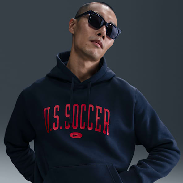 USA Club Sudadera con gorro sin cierre de fútbol Nike para hombre