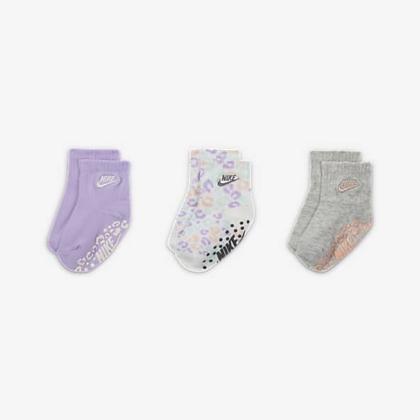 Nike Leopard Gripper Socks Box Set (3 Pairs) Baby (12-24M)/Toddler Socks