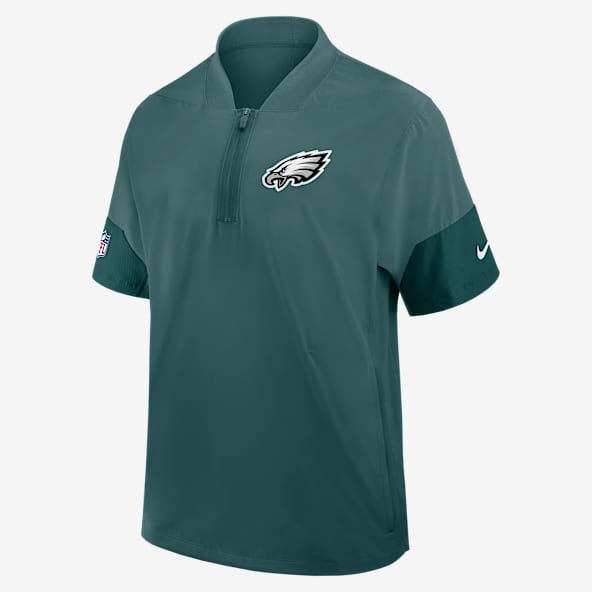 Philadelphia Eagles Sideline Coach Chamarra de manga corta Nike de la NFL de medio cierre para hombre