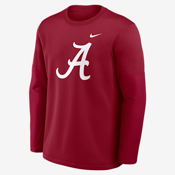 Alabama Sideline Coach Playera de manga larga universitaria Nike Therma-FIT para hombre