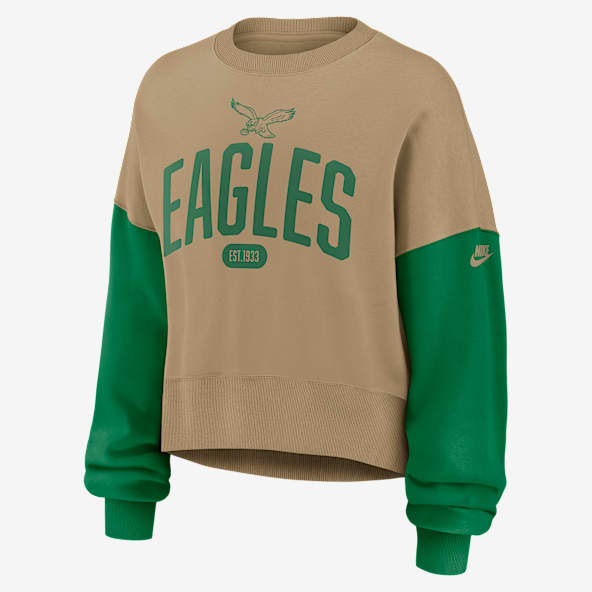 Philadelphia Eagles Rewind Sudadera de cuello redondo sin cierre Nike de la NFL para mujer