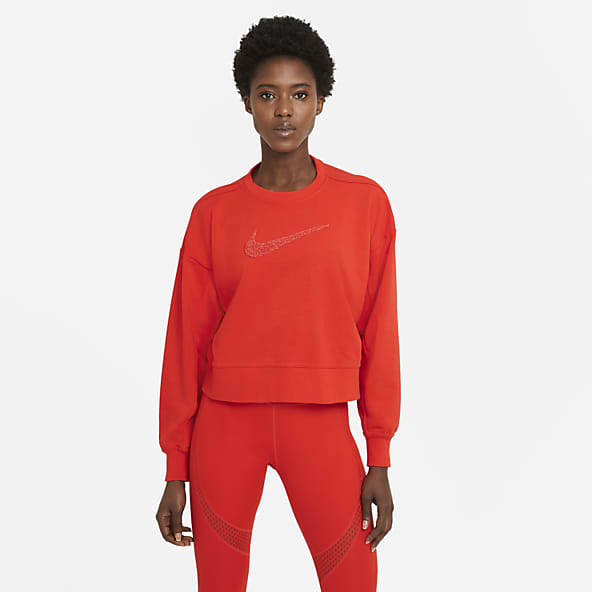 red nike sweatshirt womens
