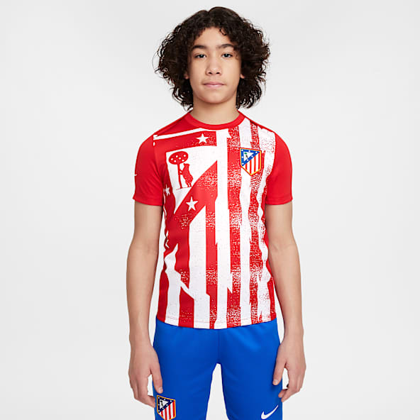 Atlético Madrid Academy Pro Home Older Kids' Nike Dri-FIT Football Pre-Match Short-Sleeve Top