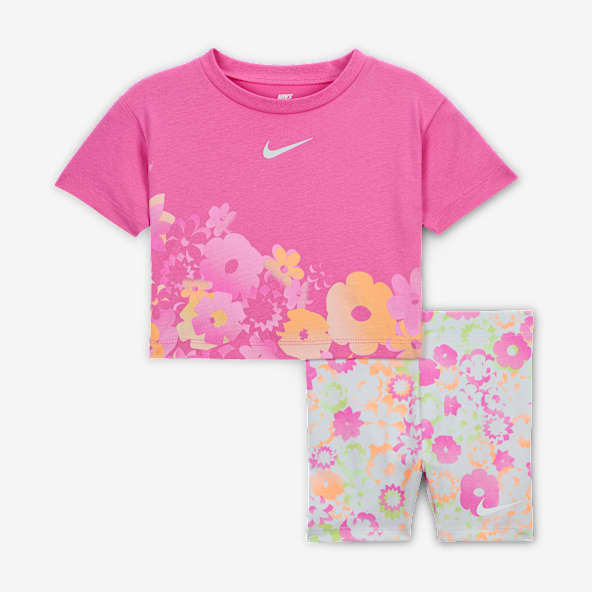 Nike Flow-Ral Todelt cykelshortssæt med print til babyer (12-24 mdr.)