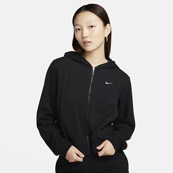 Just My Size Women's Full Zip Jersey Hoodie, Black, 1X at