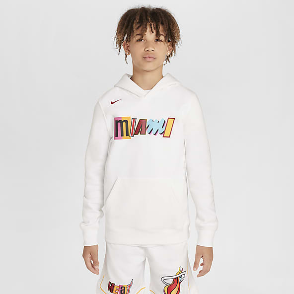 Miami Heat City Edition Sudadera con capucha de tejido Fleece Nike de la NBA - Niño/a