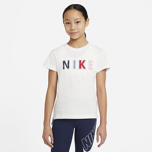 girls white nike t shirt