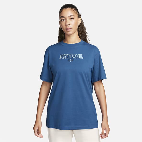 Tee shirt store nike bleu femme