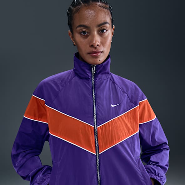 Nike Windrunner Ruimvallend geweven damesjack met uv-bescherming en rits over de hele lengte