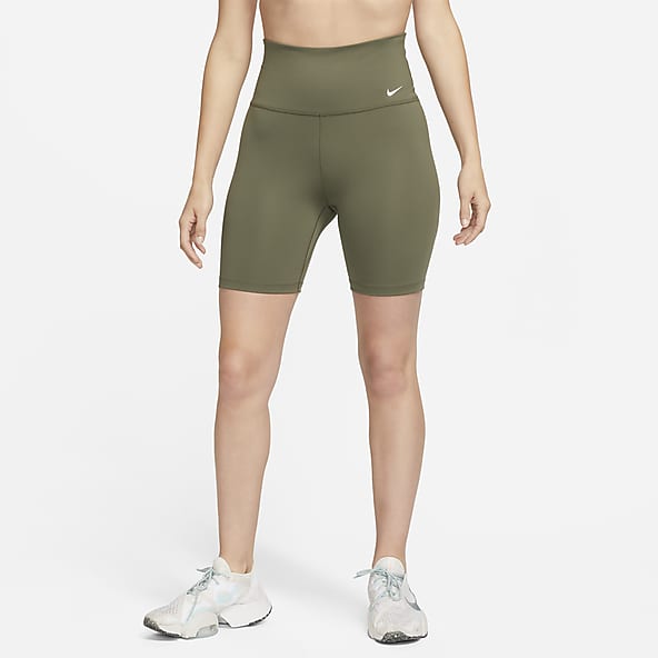 Olive Green Mid Thigh Biker Shorts