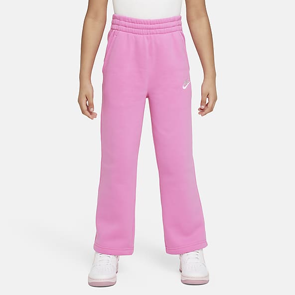 Nike Girls Sweatpants Black Pink Stripe Cinch Ankle Pull On Logo Size 6X 
