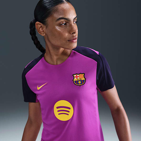 FC Barcelona Strike Nike Dri-FIT Kısa Kollu Kadın Futbol Üstü