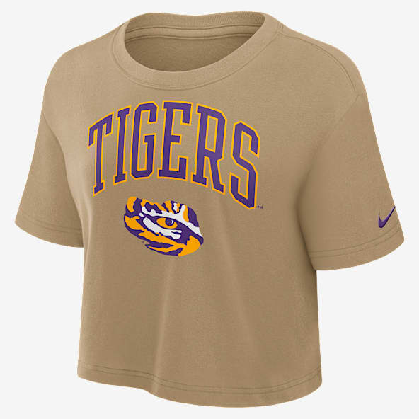 LSU Athletic Prep Arch Women's Nike Dri-FIT College Cropped T-Shirt