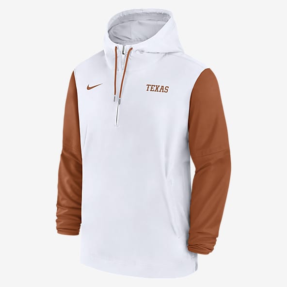 Texas Longhorns Sideline Pre-Game Player Men's Nike College 1/2-Zip Hooded Jacket