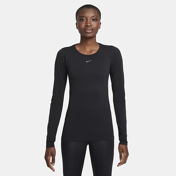 Black long sleeve running top women's
