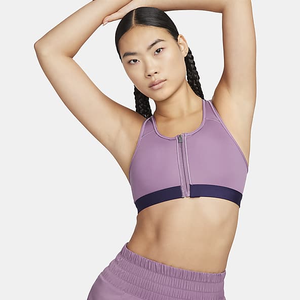 Nike Training Swoosh medium support sports bra in lilac