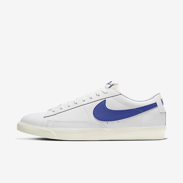 nike white and blue sneakers