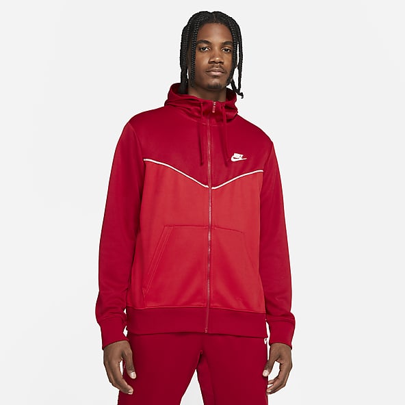 red nike hoodie and sweatpants