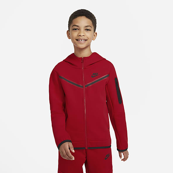 nike red sweater zip up