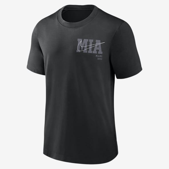 Nike Men's Miami Marlins Black Over Shoulder T-Shirt