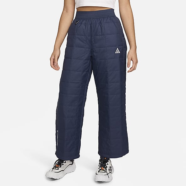 Nike Womens Capri Pant Size Medium Navy Blue Yellow Accents