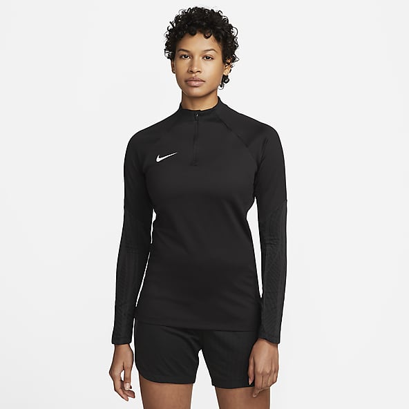 Nike Women's Black / White Pro Long-Sleeve Mesh T-Shirt