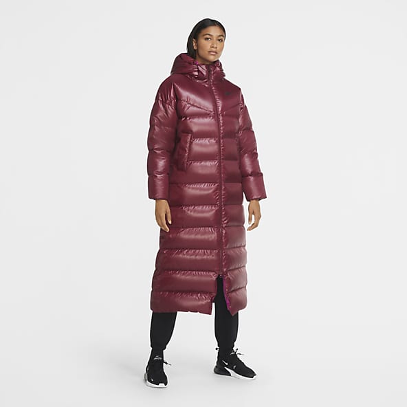 women's nike long puffer coat