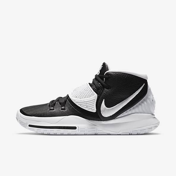 kyrie shoes black and white