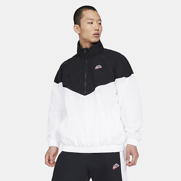 nike windrunner black and white
