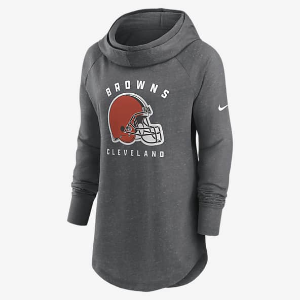 Nike Cleveland Browns No32 Jim Brown Anthracite Salute to Service Women's Stitched NFL Limited Therma Long Sleeve Jersey