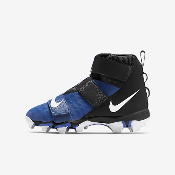 navy blue and white football cleats
